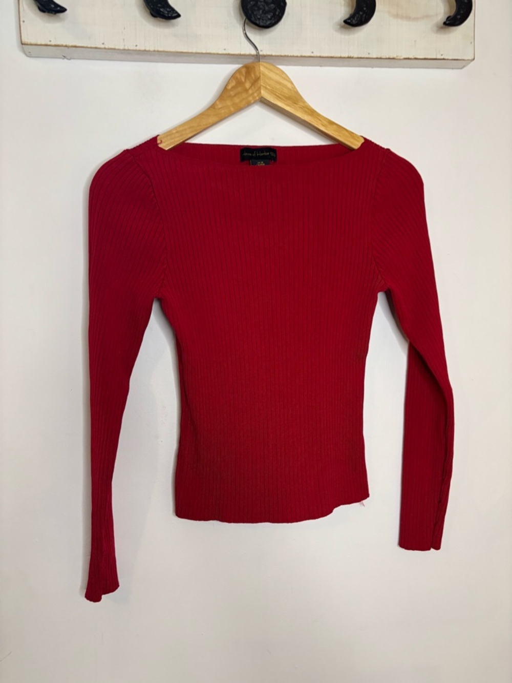 House of Harlow 1960 Red Ribbed Long-Sleeve Top